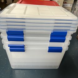 IRIS 44 Quart WeatherPro-seal Storage Bin, 4-pack