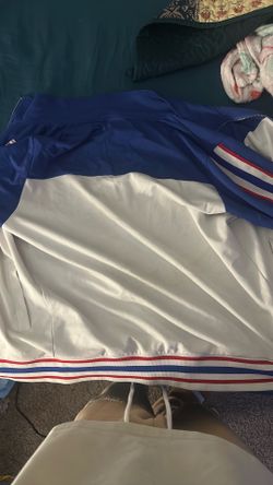 blue and white Gucci jacket