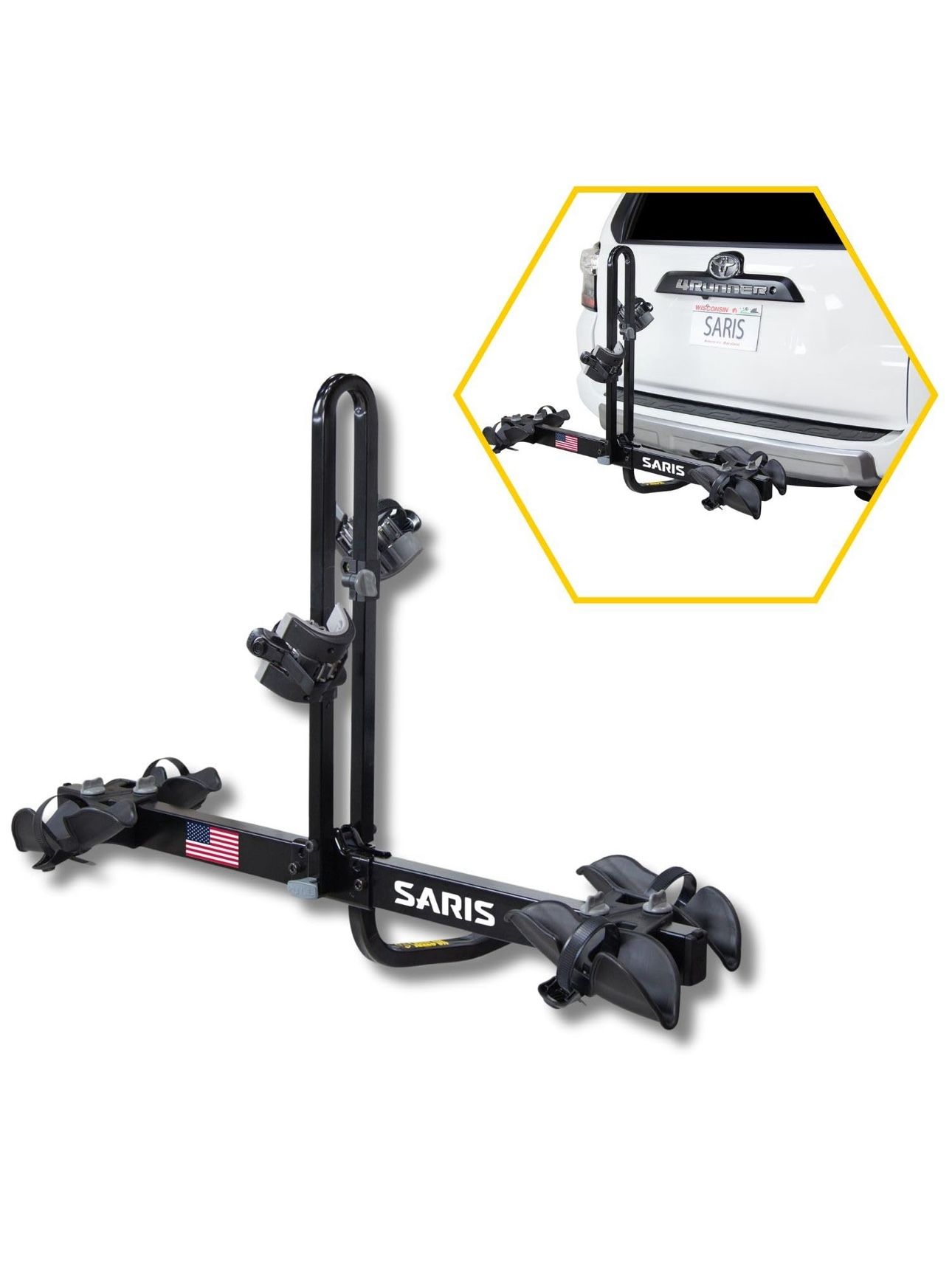 Saris Freedom 2-Bike Hitch Rack – Universal Fit for All Bike Types, 1¼" & 2" Receivers, 120 lb Capacity