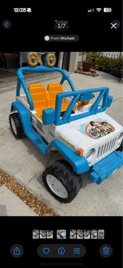 Power wheel jeep wrangler Disney Toy Story ride on