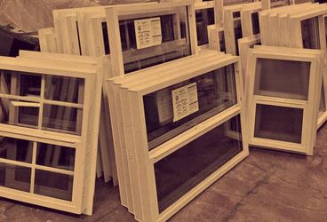 Wood Frame Windows with Glass Panes