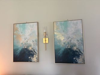 Abstract Ocean Wave Canvas Art Set of 2