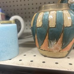  Vase Lot Antique Brass