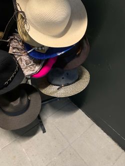 Hat rack display and all brand new hats