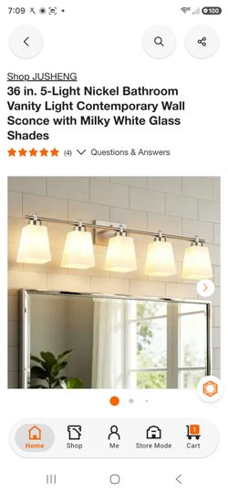 5-Light Nickel Bathroom Vanity Light