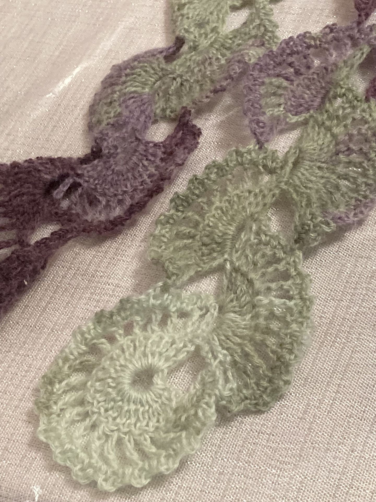 Crocheted Lacy Scarf