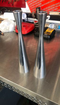 Solid aluminum candle holders