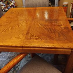 Solid Oak Dining Room Table And Chairs 