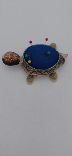 Vintage Seashell Turtle Pin Cushion