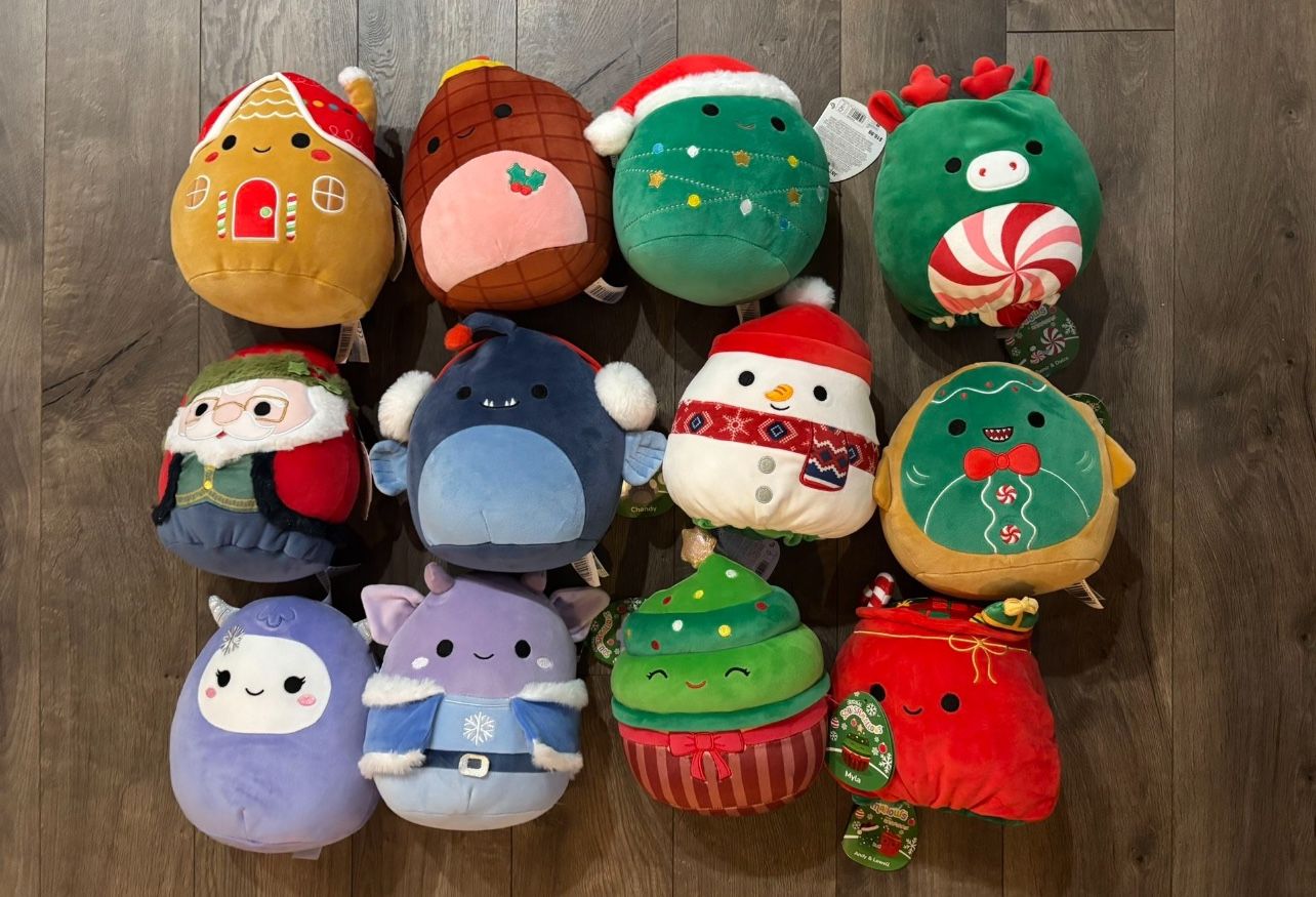 Lot of 12, 8” inch Holiday squishmallow