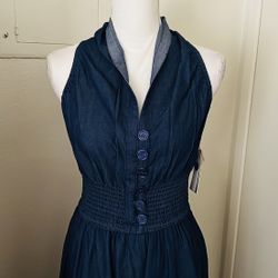Wide Leg Denim Jumpsuit 