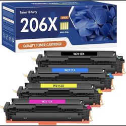 4PK 206X Color Toner Set W2110X-3X For HP LaserJet Pro M283fdw M255dw【With Chip】