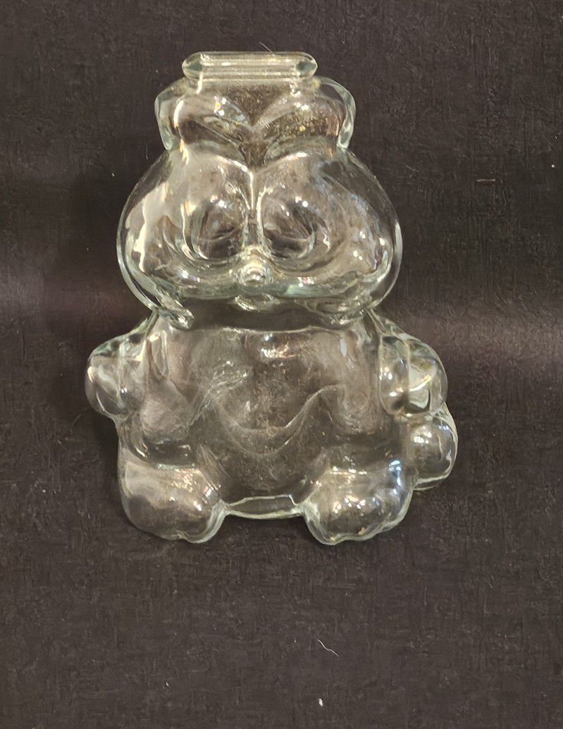 Vintage Garfield 1960's Anchor Hocking Clear Glass Figural