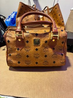 Vintage Mcm cognac Visetos  Boston bag