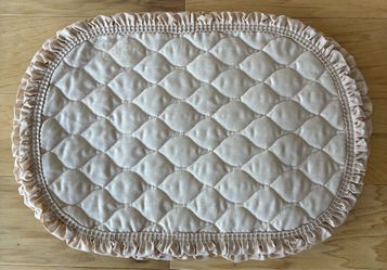 3 sets of placemats, 5 beige quilted, 13 ivory,2 white lace. Buy all 3 sets for $15.00.