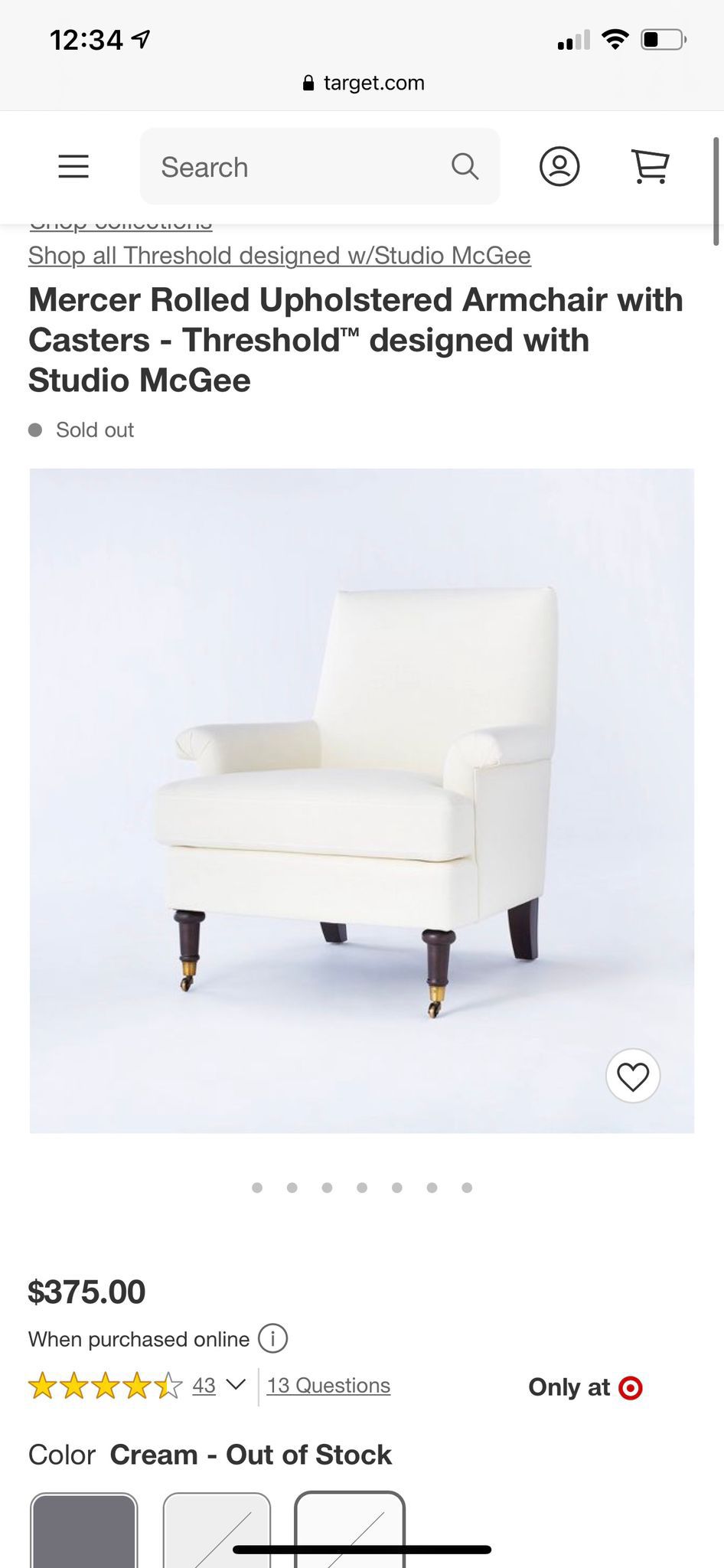 Mercer Rolled Upholstered Armchair 