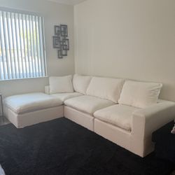 Luxe Cloud White Bouclé Sectional - Free Delivery