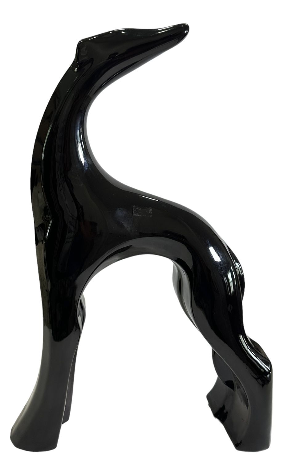 ROYAL HAEGER RARE Dog Sculpture Ebony Black Whippet Greyhound Afghan Large 21"