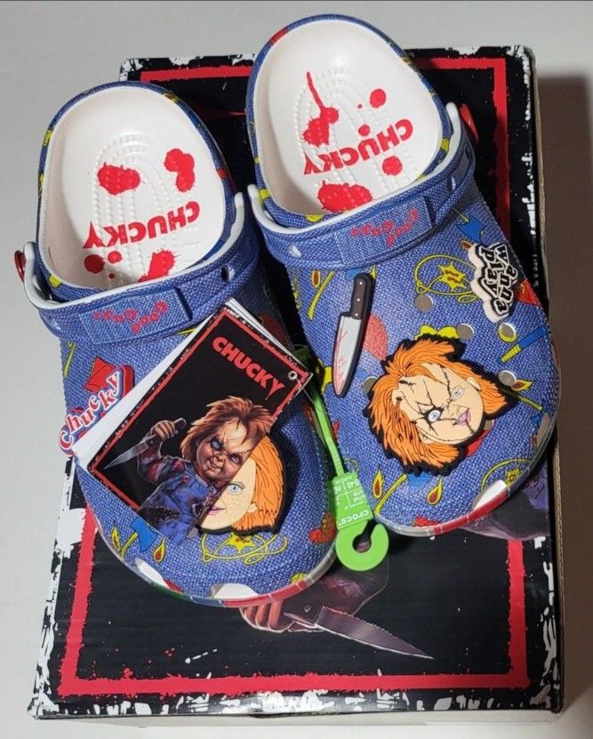 Chucky Crocs New With Tags In Box UNISEX SIZE 9W (( Exclusive ))