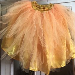 Tutú Orange Skirt With 2 Layers Of Tulle And One Of Satin 