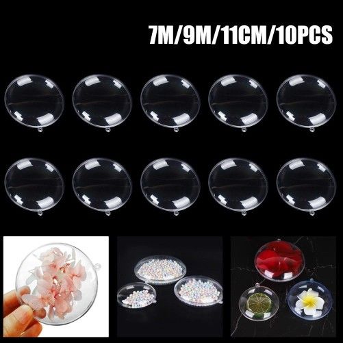 10X Plastic Clear Flat Ball Home Decor Wedding Candy