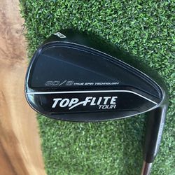 60 Degree Golf Wedge with 8 Degrees Bounce Top Flite TOUR Black Wedge True Spin Technology with Men’s Regular Steel Shaft Golf Club 