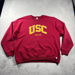 Vintage USC Mom Sweatshirt Women’s 2XL Red Trojans Russell Athletic 90s #574