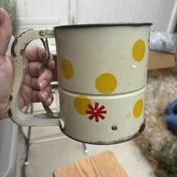Vintage Flour Sifter And Tin 
