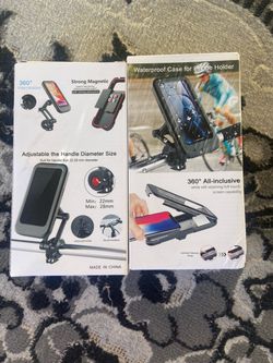 Bike Phone Mount with Waterproof Case – 2 Pack