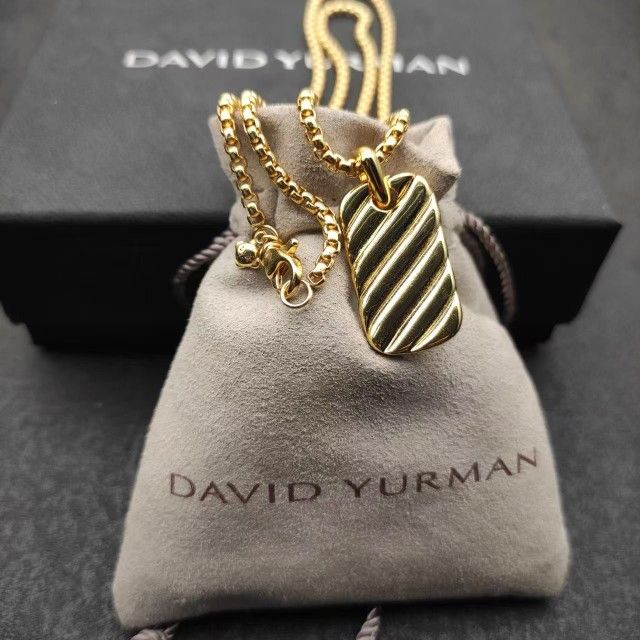 David Yurman square wave necklace in gold