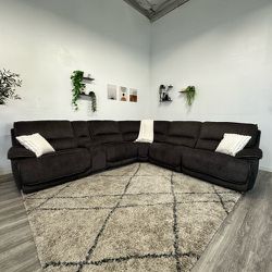Redding Grey Sectional Recliner Couch - Free Delivery 