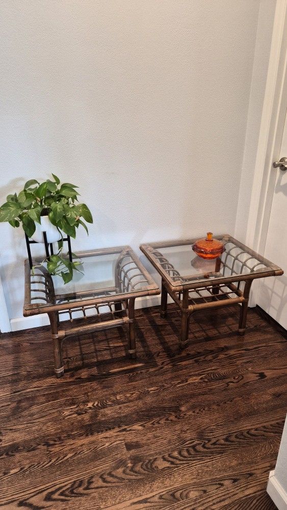Vintage Bamboo End Tables