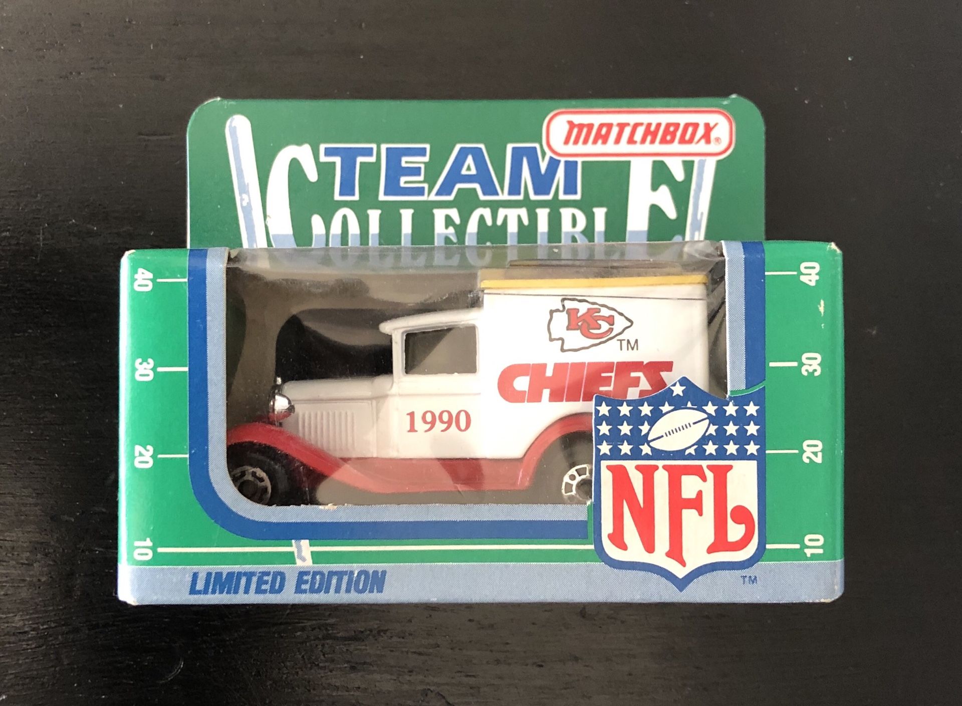 1990 Kansas City Chiefs NFL Football Matchbox Limited Edition Model A Ford Van Truck Toy Car 1:64 Scale - BRAND NEW!!
