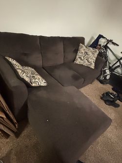 Chocolate brown chaise lounge sofa