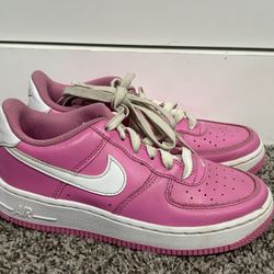 Nike Pink With White Big Girl Sneakers Size 2Y
