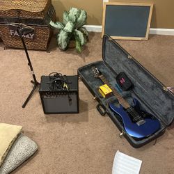 Ibanez Electric Guitar + Hard Case + Stand + Distortion Pedal + More Accessories 
