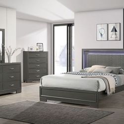 Brand New 4pc LED Queen Size Bed Set 