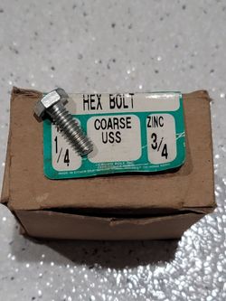 Crown Bolt Hex Bolt Coarse Zinc 1/4 x 3/4 qty 90