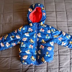 4T Unisex Toddler Reversible Fleece Lined Paw Patrol Puffer Coat Set