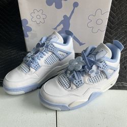 Nike Air Jordan 4 Retro Forget Me Not Aluminum Blue HV0823-100 Women's Size 7.5