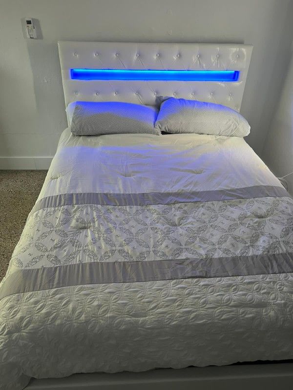 FULL BED FRAME WITH LED LIGHT ✅️ MATTRESS IS NOT INCLUDED 