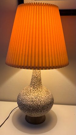 Mid-Century Ceramic Table Lamp Base - white/broken speckled lava glaze finish
