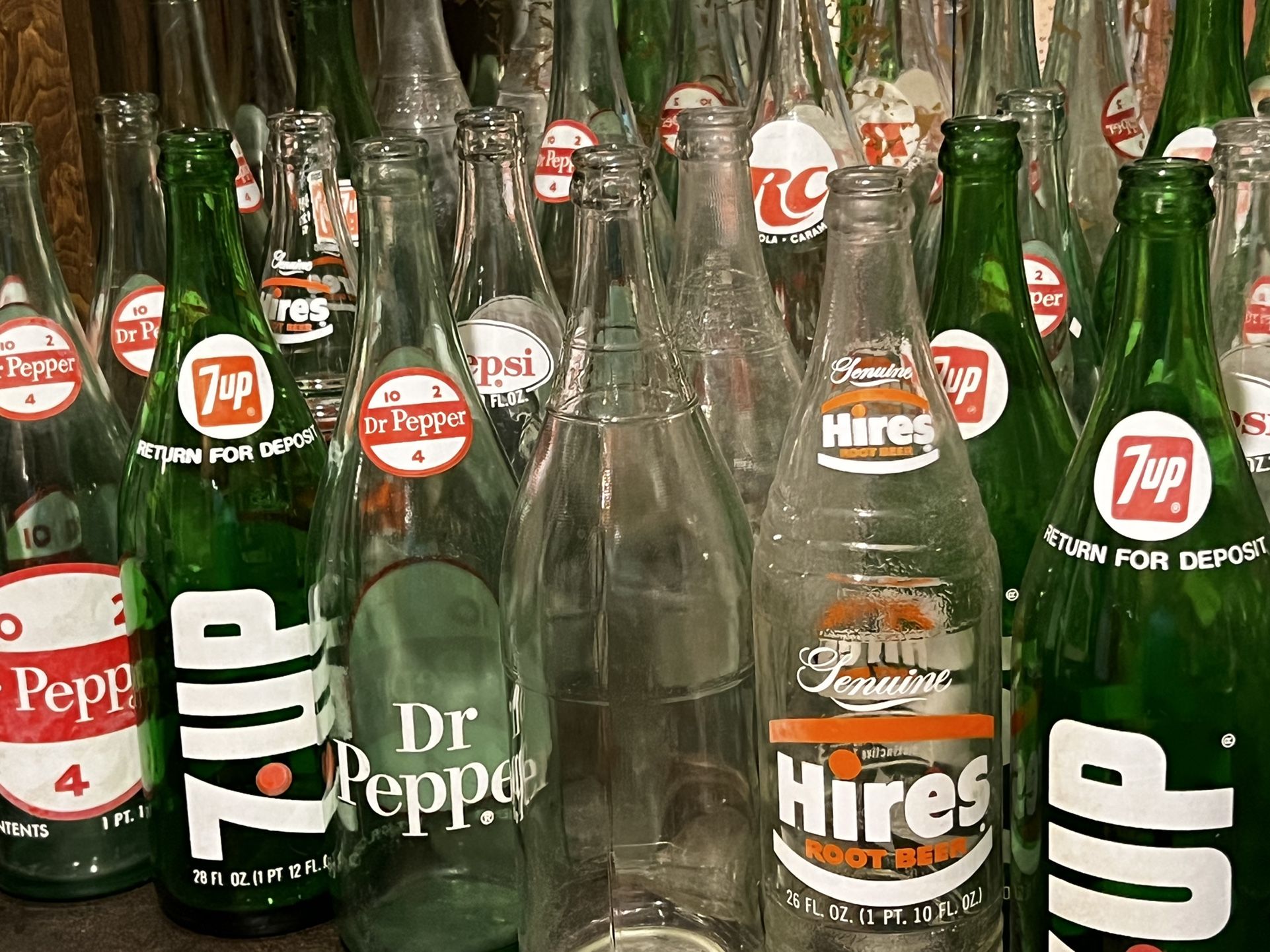 Vintage Antique Thick Glass Soda Bottles