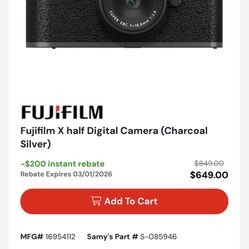 Like New FujiFilm X Half Camera