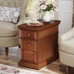 Tribesigns End table 23.6-in W x 24.8-in H Brown Wood Rectangular Modern End Table