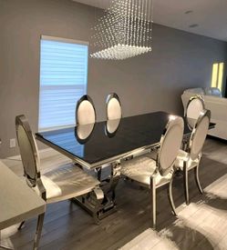 MODERN LUXURY DINING SET – TABLE + 6 CHAIRS | ELEGANT AND EXCLUSIVE