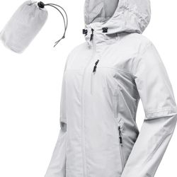 33,000ft Packable Rain Jacket Women Lightweight Waterproof Raincoat with Hood Cycling Bike Jacket Windbreaker