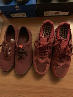Burgundy Vans & burgundy red Ascis