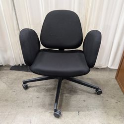 Beyou Black Fabric Upholstered Swivel Office Chair