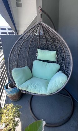 Outdoor Hanging Egg Chair with Stand